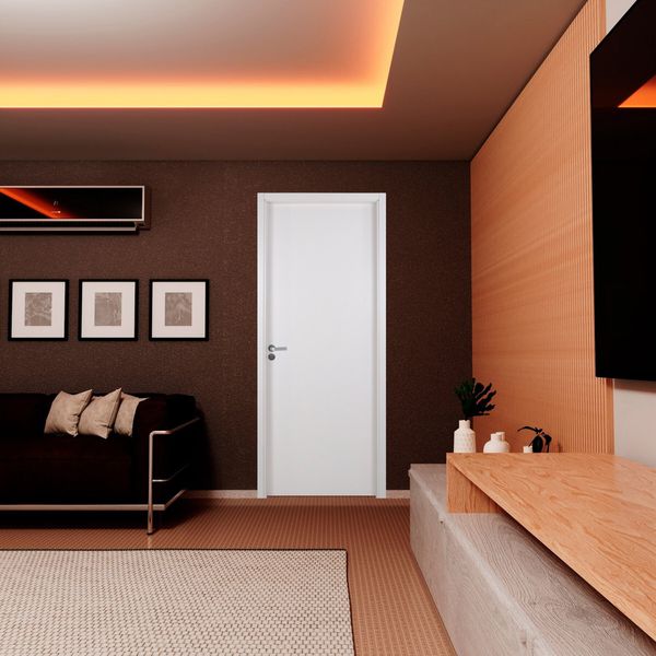 KIT PORTA PRONTA REGULAVEL MGM 215X64CM BRANCA DIREITA