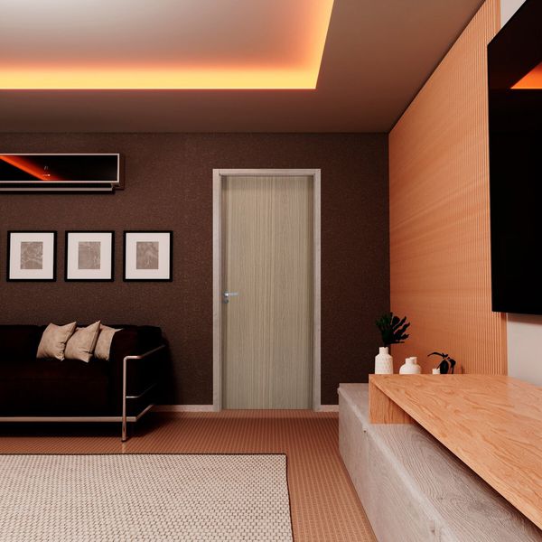 KIT PORTA PRONTA REGULÁVEL MGM 215X64CM CARVALHO ALPHA DIREITA