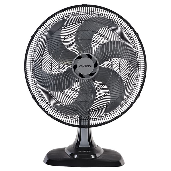 VENTILADOR DE MESA OSCILANTE TURBO 6PÁS 50CM PRETO 127V VENTISOL