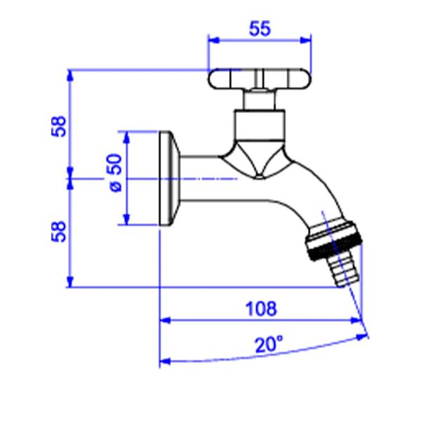 TORNEIRA DE TANQUE E JARDIM COM ADAPTADOR DE MANGUEIRA 1153 C20
