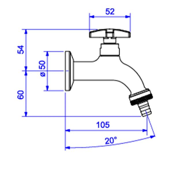 TORNEIRA DE TANQUE E JARDIM COM ADAPTADOR DE MANGUEIRA 1153 C34