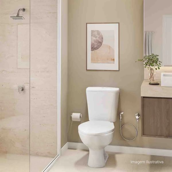 CHUVEIRO COM TUBO PAREDE DUCHA FLEX RETANGULAR CROMADO DECA