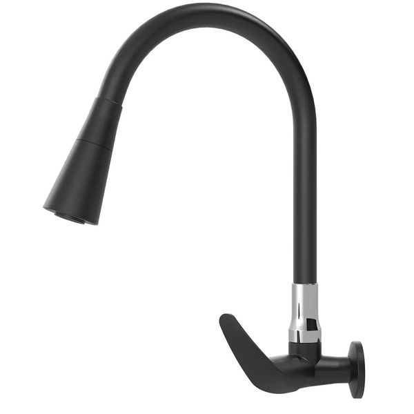 TORNEIRA COZINHA PAREDE 1167 SOFT TOUCH COLOR FLEX DUO BLACK REAL METAIS