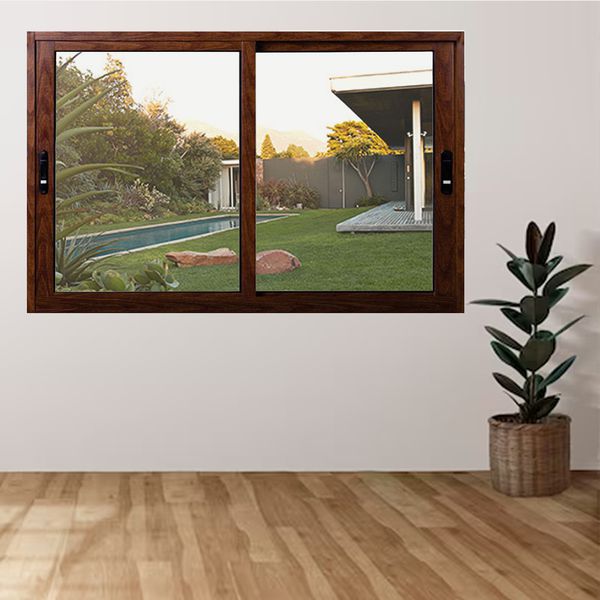 Janela de Alumínio Palace 2 Folhas Vidro Liso 120cm x 120cm Líder