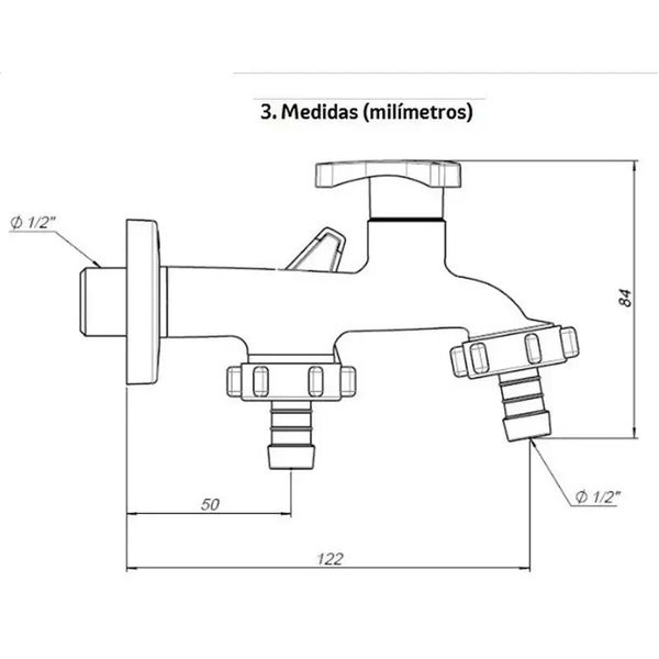 TORNEIRA DE TANQUE / MÁQUINA DE LAVAR NOVA GYRO CR DN15 - FABRIMAR