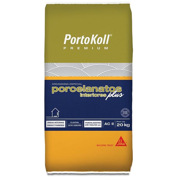 ARGAMASSA COLANTE PORCELANATO INTERNO PLUS AC2 20KG PORTOKOLL