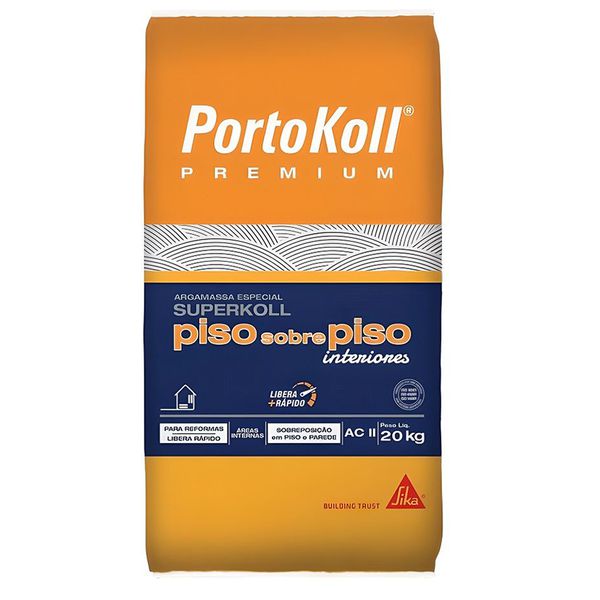 ARGAMASSA COLANTE SUPERKOLL PISO SOBRE PISO INTERNO AC2 20KG PORTOKOLL