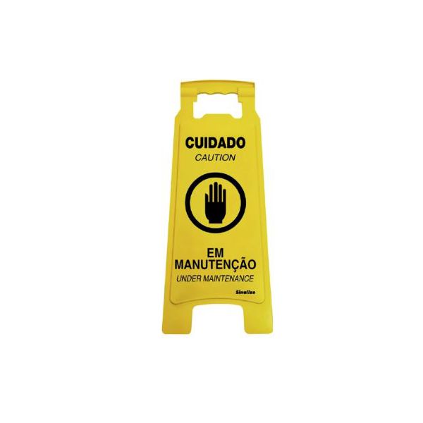 CAVALETE AMARELO 27X65CM - CUIDADO EM MANUTENCAO 