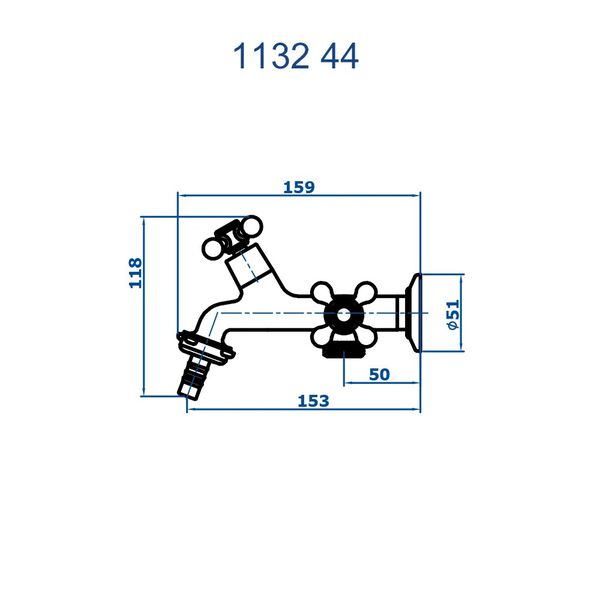 TORNEIRA COM SAÍDA PARA MAQUINA DE LAVAR 1/2X3/4 1132 C-4 