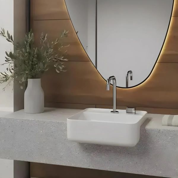 CUBA RETANGULAR DE SEMI-ENCAIXE 40CM BRANCO DECA