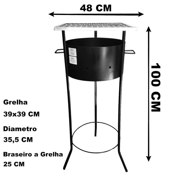 CHURRASQUEIRA RUBI COM GRELHA REMOVÍVEL QUEIROZ