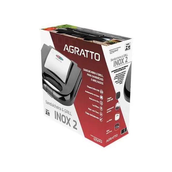 SANDUICHEIRA AGRATTO INOX 2 SID-01 127V 750W