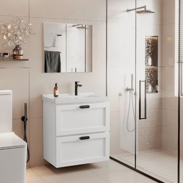 KIT NIVUS 66 COM BANCADA E ESPELHO BRANCO + UMA TORNEIRA GRÁTIS