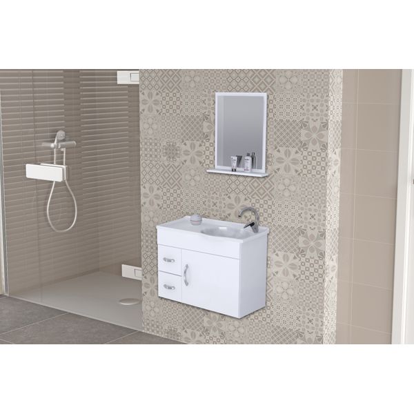 KIT ARMÁRIO SIENA SUSPENSO 55cm BRANCO