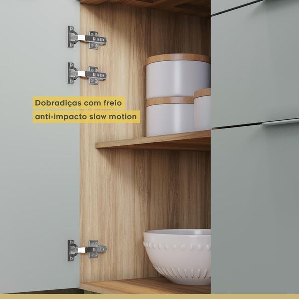 BALCÃO MARQUESA COM 1 PORTA E 3 GAVETAS 120CM NATURE VERDE NESHER 