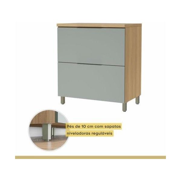 BALCÃO MARQUESA COM 1 PORTA BASCULANTE E 1 GAVETA NATURE VERDE NESHER 