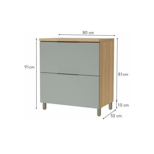 BALCÃO MARQUESA COM 1 PORTA BASCULANTE E 1 GAVETA NATURE VERDE NESHER 