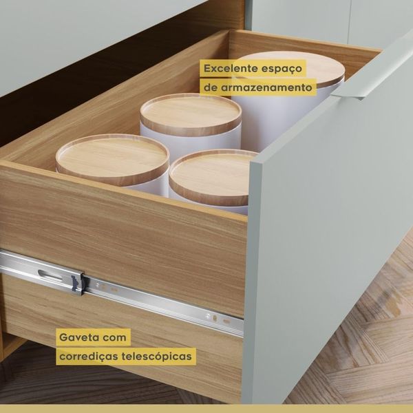 PANELEIRO MARQUESA COM 2 PORTAS E 2 GAVETAS NATURE VERDE NESHER 