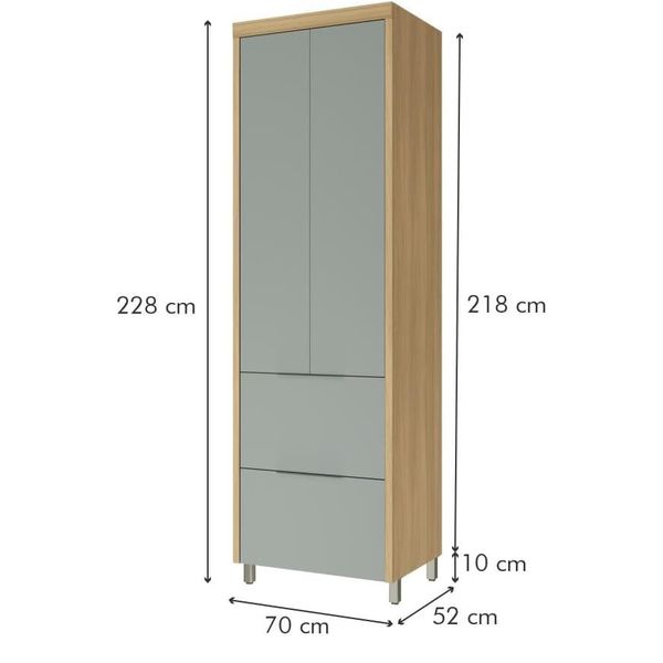 PANELEIRO MARQUESA COM 2 PORTAS E 2 GAVETAS NATURE VERDE NESHER 