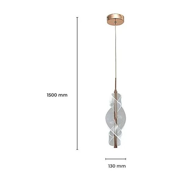 PENDENTE LED 7W 3X1 13CM DOURADO NITROLUX.