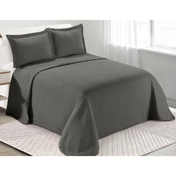 JOGO COBRE LEITO MILANO - CASAL / CINZA CROMO