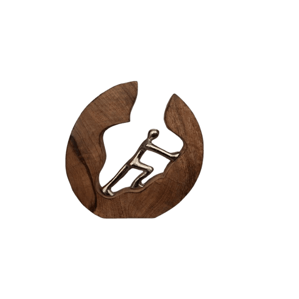 ESCULTURA MOON CLIMBER MADEIRA/ALUMÍNIO