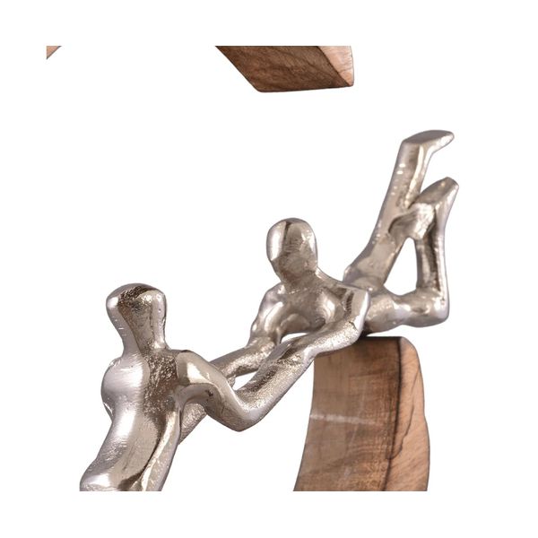 ESCULTURA MOON LOVERS MADEIRA/ALUMINIO