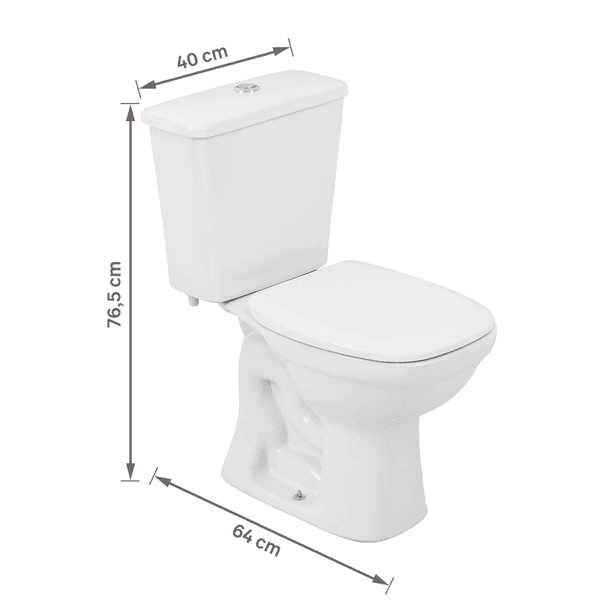 KIT VASO SANITÁRIO COM CAIXA ACOPLADA E ASSENTO BRANCO - MARIANA ICASA