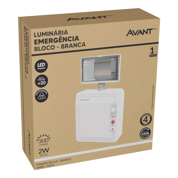 LÂMPADA DE EMERGÊNCIA BLOCO EVO 2W 6000K - AVANT