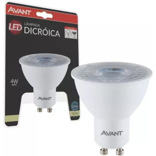 LÂMPADA DICRÓICA MR16 LED, 4,8W, EMISSÃO DE LUZ NEUTRA NE4000K, BIVOLT, AVANT