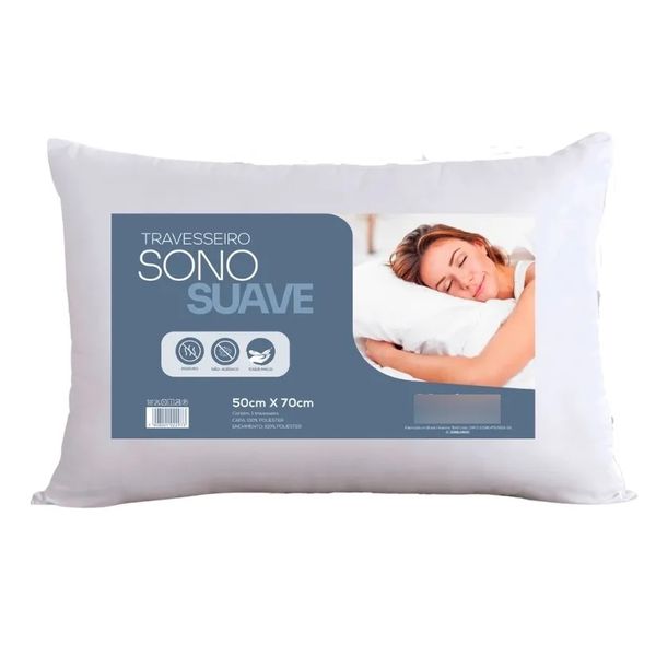 TRAVESSEIRO SONO SUAVE - 50CM X 70CM/BRANCO