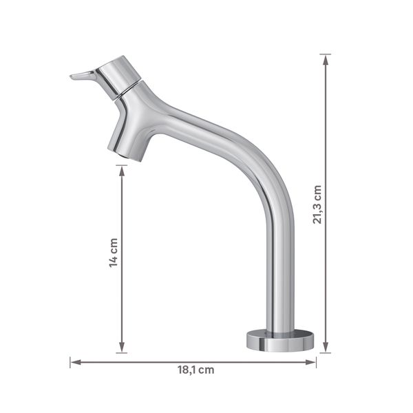 TORNEIRA PARA LAVATÓRIO MESA DE BICA BAIXA CROMADA GAMA - DECA