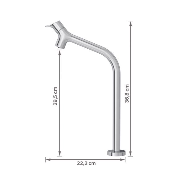 TORNEIRA PARA LAVATÓRIO MESA DE BICA ALTA CROMADA GAMA - DECA