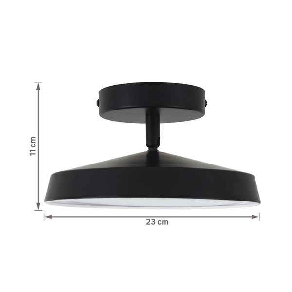 PLAFON LED REDONDO PRETO 23CM 3000K E 6000K 9W - 4000K 18W Hevvy