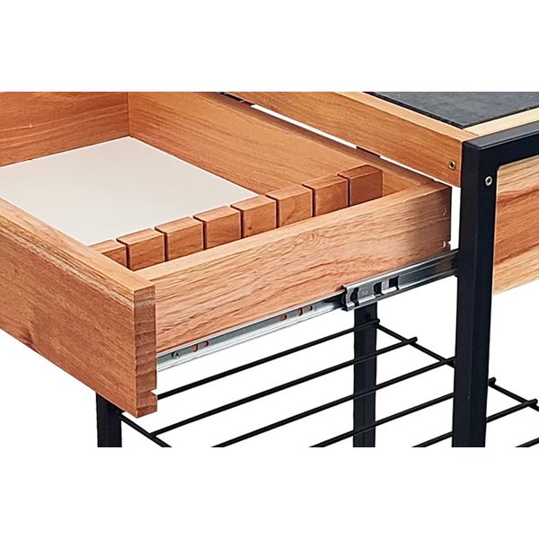 CARRINHO PARA CHURRASCO KOPER COM GAVETA E PEDRA