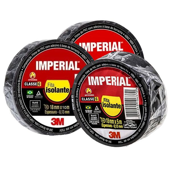 Fita Isolante Imperial 18mm Preta