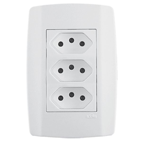 TOMADA TRIPLA 250V 4X2 SLIM ILUMI