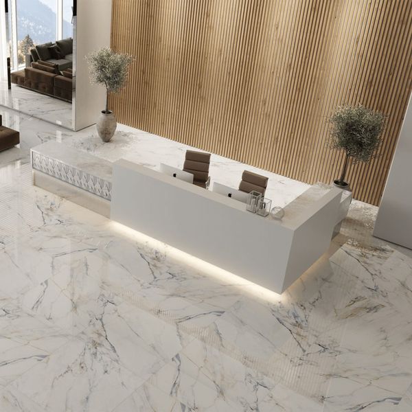 Piso 66x66 Formigres Calacata Blue Polido Extra