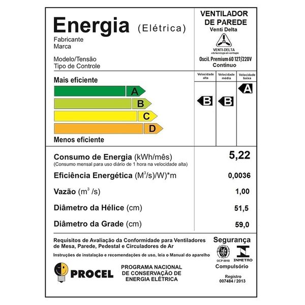 Ventilador De Parede Premium Bivolt 60cm