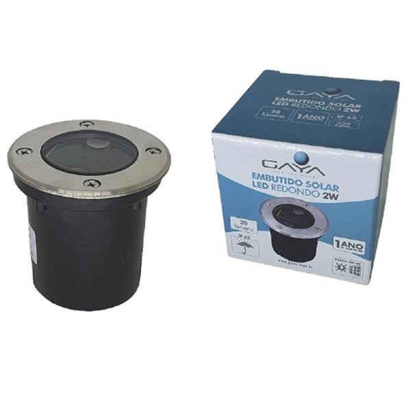 EMBUTIDO SOLAR LED REDONDO 2W GAYA