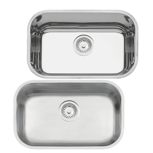 Cuba Retangular Aco Inox 47x30 Com Valvula