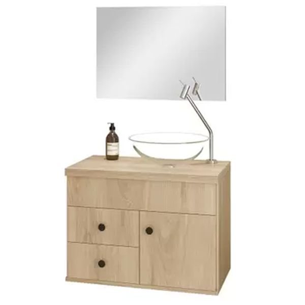 Conjunto Luna 60cm Com Cuba e Espelho