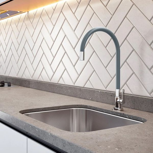 TORNEIRA COZINHA GALIFLEX CINZA CROMADO DOCOL