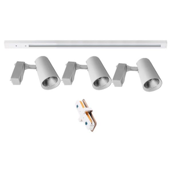 KIT 3 SPOT 7W COM TRILHO 1 METRO BRANCO KIAN