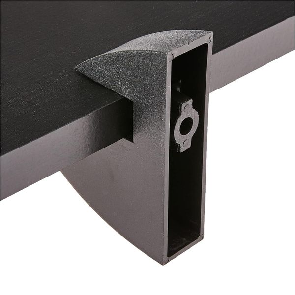 PRATELEIRA EM MDP COM SUPORTE CLIP 25CM PRETA