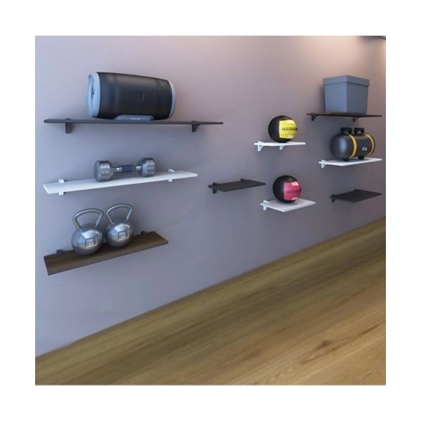 PRATELEIRA EM MDP COM SUPORTE CLIP 25CM PRETA