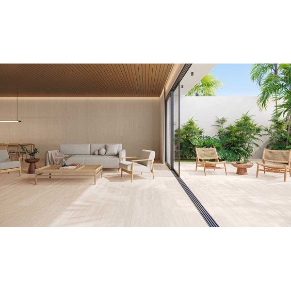 PORCELANATO 100X100 BIANCOGRES TRAVERTINO CLASSICO EXTERNO 