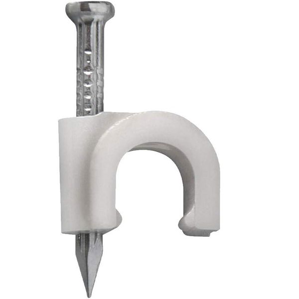 FIXA FIO COAXIAL BRANCO + PREGO 2,5X25 - 20 PEÇAS