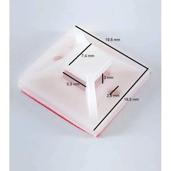 FIXADOR AUTOADESIVO 19X19 MM - 4 PEÇAS