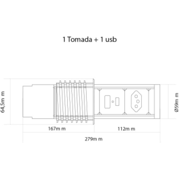 TORRE TOMADA AUTO PRATA 1 TOMADA + 2 USB TIPO A + TIPO C SEM FIO